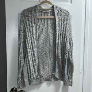 gray cardigan